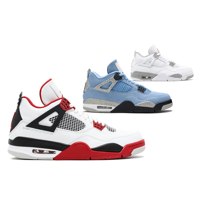 Branded Sneakers Og 4 Retro Aj 4s Bred White Sail College Blue Ladies Men's Fashion Basketball Shoes Aj4 4 Retro Sail