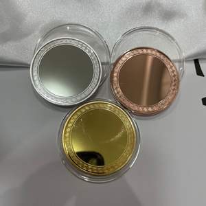 Individuelles Logo Einzigartige Personalisierte Flache Blanko-Metall-Spiegel-Münzen Solide Gedenkmünzen Lasergravierte DIY-Sammler-Herausforderungsmünze - Product Image 1