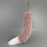 Porte-clés avec queue en fausse fourrure de vison colorée de 15 à 40cm pour femmes Sacs Cars Cosplay queues Sac à dos en fourrure