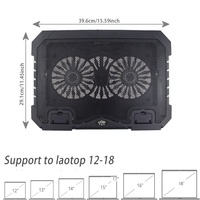 Refroidisseur pour ordinateur portable, refroidisseur pour ordinateur portable de 12 à 17 pouces, support de refroidissement pour ordinateur portable de jeu, vitesse du vent réglable, ventilateur de refroidissement pour ordinateur portable alimenté par 2 USB