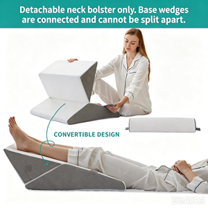 Coussin triangulaire inclinable réglable en mousse à mémoire de forme pour le sommeil, idéal après une chirurgie, contre le reflux acide et le ronflement - Product Image 3