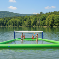 Terrain de volley-ball d'eau gonflable arène sportive flottante piscine jeu de plage système d'assemblage rapide surface antidérapante flottante ancrée