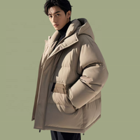 Coupe-vent d'hiver grande taille pour garder la chaleur Parka bouffante imperméable pour le travail en plein air Chasse pour hommes Manteaux Bomber Zip up Down Jackets