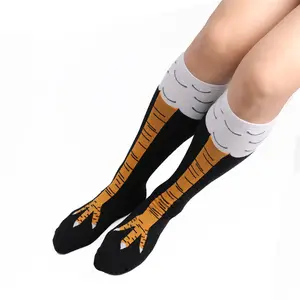 2021 Amazing Customized Chicken Feet Pattern High Tube Cute Socks With Unique Personality