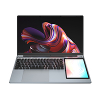 Ordinateur portable à double écran 15,6 pouces pour usage domestique, Intel Celeron N100, SSD, écran IPS, prise US, écran tactile, Windows 11 Pro, clavier anglais