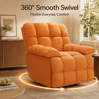 Fauteuil inclinable extra large, réglable de 110 à 160 degrés, en velours côtelé, avec repose-pieds