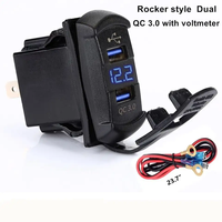 QC3.0 chargeur rapide voltmètre LED 12-24V support de téléphone pour interrupteur à bascule