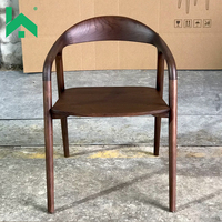 Chaise de salle à manger en bois de hêtre massif antique de style européen avec finition en noyer et revêtement en tissu-Garantie 1 an