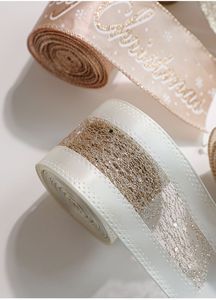 Cinta de Seda Dorada para Decoración Navideña, Cinta para Atar Regalos, Lazos para Cajas de Regalo, Suministros de Decoración Festiva - Product Image 4