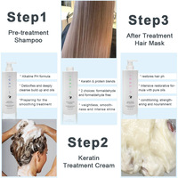 Vente en gros de cheveux lisses sans formaldéhyde OEM à la kératine brésilienne, traitement lissant pour cheveux abîmés