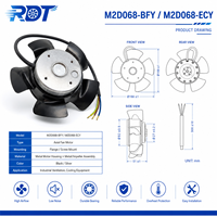 Motor de Ventilador de Rotor Externo de CA de Alta Eficiencia M2D068-BFY, Bajo Ruido, Rodamiento de Bolas Duradero, Sistema de Refrigeración Industrial para Equipos HVAC