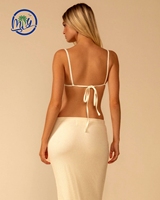 Private Label Bikini 3-delige badpak set, hoog uitgesneden, rugloze badpak, badmode design, strandjurk, omslagdoek
