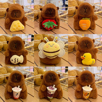 Porte-clés en peluche Capybara mignon en coton PP, pendentif animal en peluche amusant pour sac et décoration de voiture, cadeau