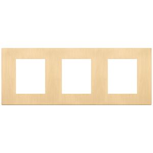 Brushed Gold <b>Wall</b> Switch <b>Plate</b> 3 Gang 23.7 Cm Length For Electrical Outlets - Product Image 1