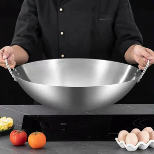 <span class=keywords><strong>Wok</strong></span> professionnel en <span class=keywords><strong>acier</strong></span> inoxydable 22-30cm antirouille avec deux poignées d'une capacité de 18L ustensiles de cuisine allant au four grand ensemble de <span class=keywords><strong>Wok</strong></span> - Product Image 1