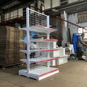 Nhà Máy Tùy Chỉnh Siêu Thị Kệ Cửa Hàng Tạp Hóa Kệ Cho Kim Loại Lưới Hội Đồng Quản Trị Siêu Thị Kệ Gondola Hiển Thị Giá - Product Image 4