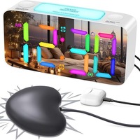 RGB Herzförmiger Quarz-Vibrationsalarmwecker im Koreanischen Stil, Marke YAOQIU, Direktverkauf ab Werk, 15 Farben, Lauter Ton, Große Ziffern