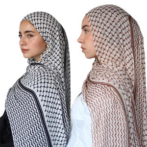 Chaud nouveau imprimé 70*180cm en mousseline de soie Bandana instantané Hijab grande taille écharpe arabe pour le moyen-orient palestinien Arafat inspiré - Product Image 1