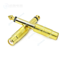 Adaptateurs de conversion RCA en prise stéréo 6.5mm plaqué or Connecteur audio 6.35mm Accessoires de connecteur de fil de son pour microphone