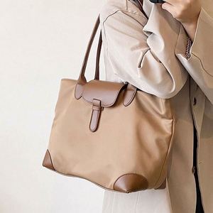 Black Belt <b>Large</b> Capacity Customizable Pattern Pure Color Shoulder Strap Simple Solid Color <b>Canvas</b> <b>Bag</b> with Pockets - Product Image 4