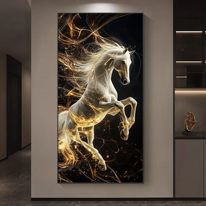 3D Wholesale Modern Fashion Golden <strong>Horse</strong> Design Animal Living Room Home Office Digital Print Paper <strong>Horse</strong> Crystal Decor <strong>Painting</strong> - Product Image 4