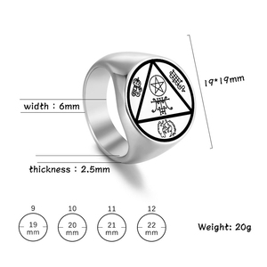 R063 Gioielli Spirituali, Miglior Talismano per Attirare Denaro con 4 Spiriti dell'Abbondanza, Amuleto Tagliato al <span class=keywords><strong>Laser</strong></span>, Anelli in Acciaio Inossidabile - Product Image 3