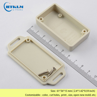 Caja de plástico eléctrica negra pequeña, caja de conexiones de plástico para montaje en pared, caja de Control de Pcb Diy, caja de plástico Abs, 61*36*15mm
