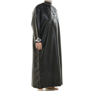 Nuovo all'ingrosso cotone e lino Jacquard turco Dubai Abaya <span class=keywords><strong>Hijab</strong></span> uomo abbigliamento islamico moderno - Product Image 5