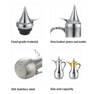Argento dorato in acciaio inox doppia parete fiaschetta arabica pentola acqua calda caffè acqua termica sottovuoto Thermos brocca - Product Image 3