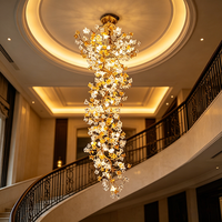 Lustre suspendu pour salon, décoration de luxe moderne, lustre pour escalier, luminaire suspendu pour plafond haut, lustre en cristal de haute qualité