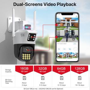 Caméra WiFi Tuya 6MP à double objectif <span class=keywords><strong>avec</strong></span> vision nocturne, <span class=keywords><strong>d</strong></span>étection de mouvement et alarme infrarouge, prend en charge la connexion filaire - Product Image 6