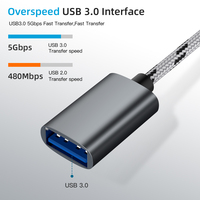 Adaptador USB OTG Tipo C Micro USB a USB, Cable Convertidor 2 en 1 para Auriculares y Android, Cable de Nailon para Impresora