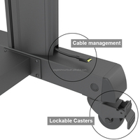 Chariot TV mobile à vente chaude, 2x2, quatre écrans, support TV à quatre écrans, support TV mobile, VESA 600*400 mm, 55 pouces, 65 pouces