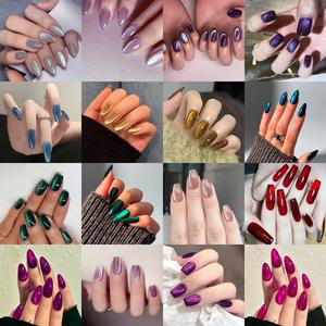 <span class=keywords><strong>Uñas</strong></span> Postizas Pre-diseñadas con Forma de Almendra Brillante <span class=keywords><strong>y</strong></span> Reflectante, Estilo Ojo de Gato, Productos al por Mayor - Product Image 2