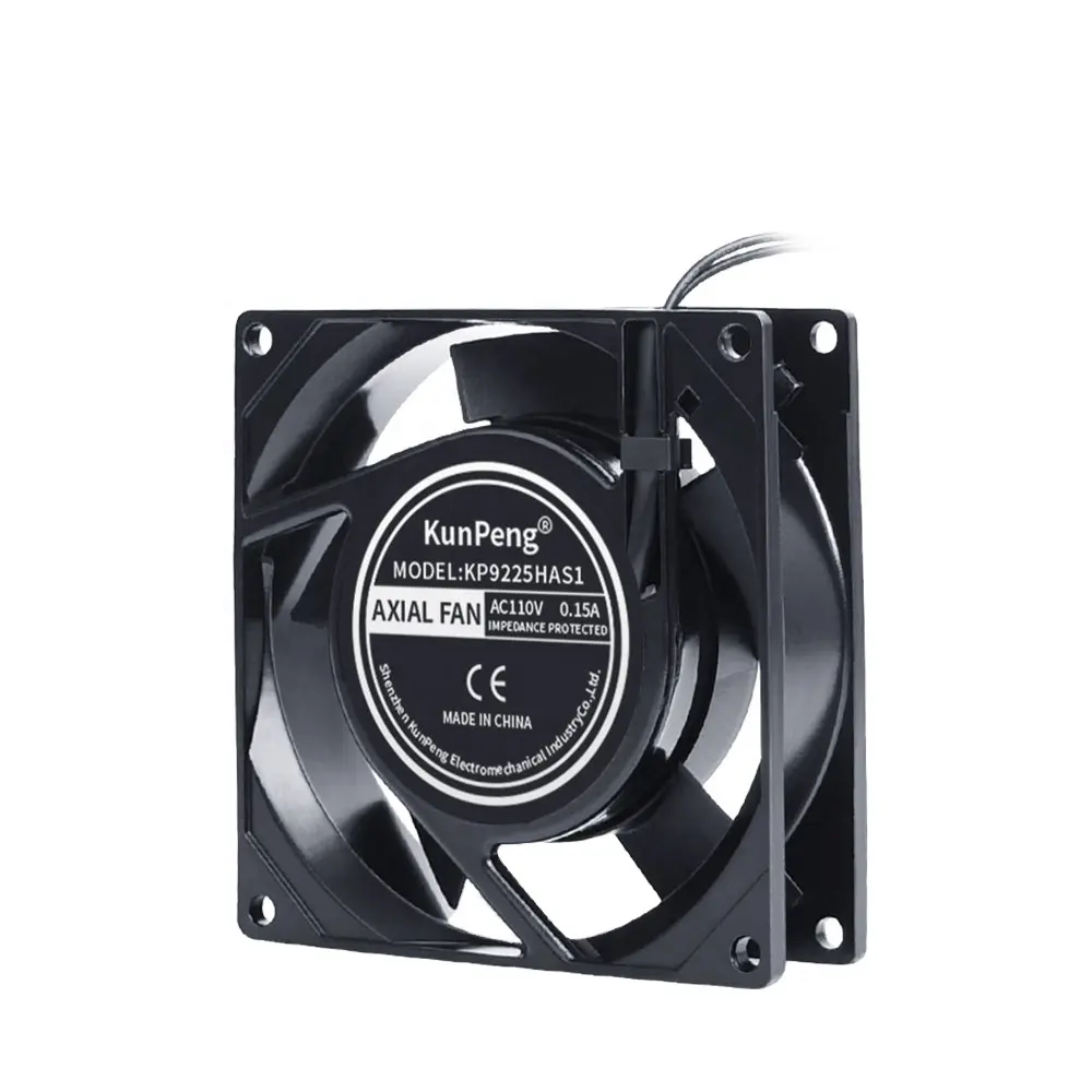 Fan fırçasız 0.15A 29CFM 120V 230V 9CM 92x92x25mm 92mm 4 inç 9225 AC Fan üretimi eksenel akış soğutma fanı