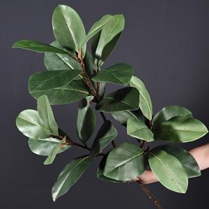 Alta calidad 110cm 2 cabezas Artificial Real Touch látex Yulan Magnolia hojas de naranja ramas de árbol decoración de flores europeas - Product Image 5