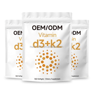 Complément Alimentaire Vitamine D3+K2 en Gélules Molles, 180 Unités, Améliore la Densité Osseuse, Tous Âges - Product Image 2