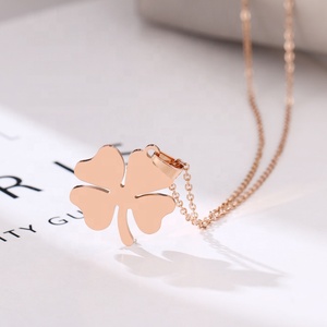 Minimalist Delicate Women Jewelry Blank 4 <strong>Leaf</strong> <strong>Clover</strong> Pendant Stainless Steel Four <strong>Leaf</strong> <strong>Clover</strong> <strong>Necklace</strong> for DIY Laser Engraved - Product Image 3