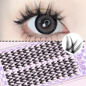 Pestañas Postizas Jiejie Hechas a Mano, Grandes, Gruesas, de Fibra Mate Negra, Multi Capacidad, 12 Filas, para Fiesta - Product Image 2