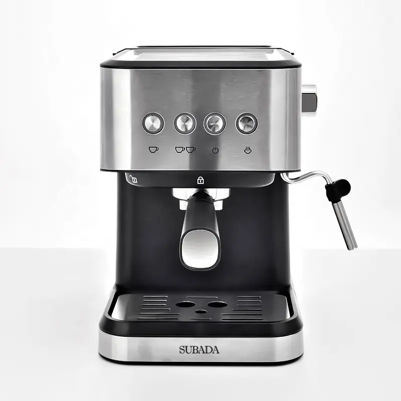 Máquina de café expreso con logotipo personalizado, depósito de agua de 1,5 l extraíble, capuchino, 2 tazas, máquina de café de Italia