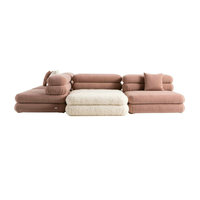 Ensemble de canapés modulaires en tissu de luxe italien haut de gamme, meubles modernes, canapé en acier inoxydable, fauteuil pour salon