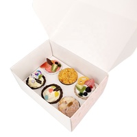 Boîte cadeau de luxe en papier doré avec Logo, 6 trous, pour Cupcakes, muffins, Dessert, avec diviseurs d'insertion