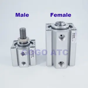 High quality High quality bore 25mm stroke 5/10/20/25/30/40/50/60/75/100mm double acting pneumatic cylinder SDA 25 compact air cylinder male