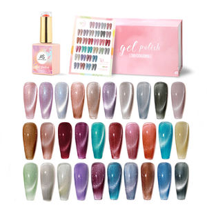 Set Kutek Gel Mata Kucing 30 Warna Private Label, Kristal Magnetik, Nail Art Polish UV Gel Vernis, Semi Permanen, Kit Pernis - Product Image 1