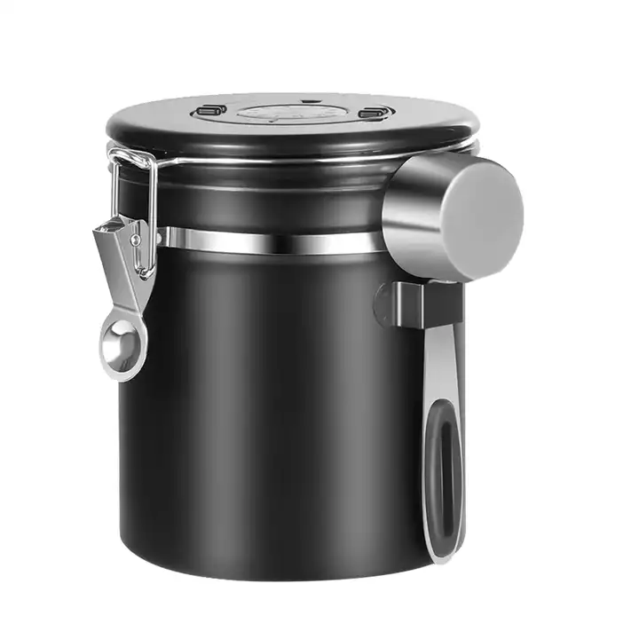 Stainless Steel Airtight Coffee Container Storage Canister Set Coffee jar  Canister With Scoop For Coffee Beans Tea 1.5L/1.8L