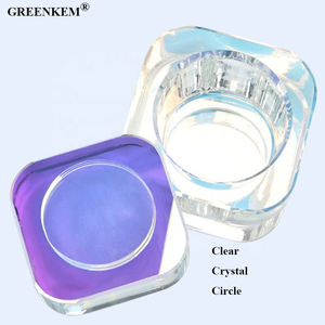 Spazzola per unghie quadrata ispessita con coperchio protettivo spazzola per la conservazione del liquido per la pulizia di una tazza per unghie di cristallo resistente - Product Image 5