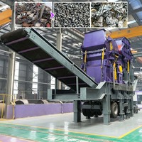 Broyeur mobile à marteaux pour la ferraille, pour la ferraille de tôles d'acier, de blocs moteur, de carrosseries de voitures et de métaux usagés