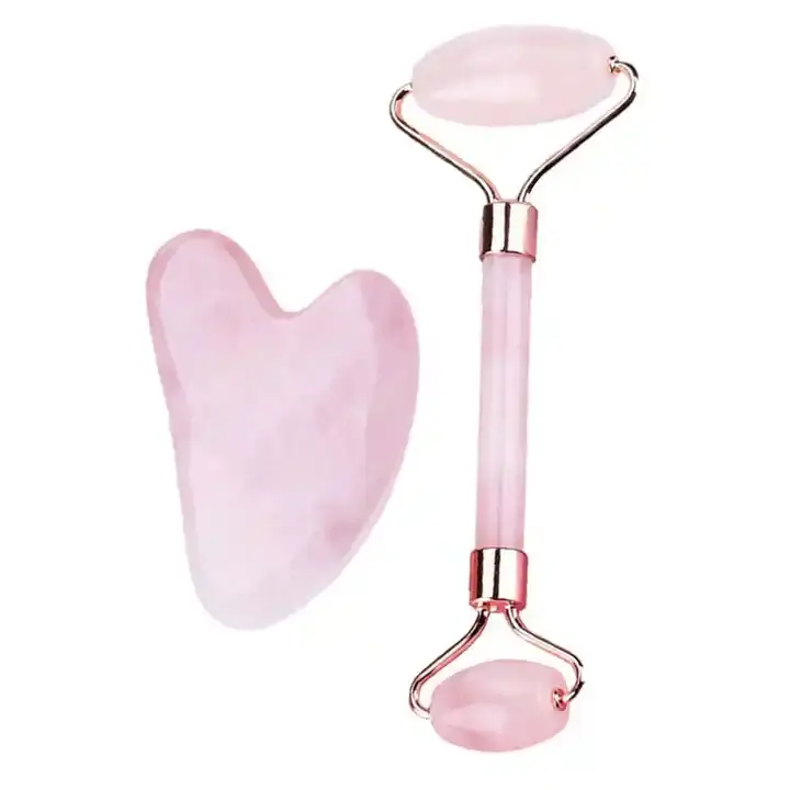 Anti-Anging Jade Roller Natural Rose Quartz Guasha Facial Tool Guasha Stone Massager Guasha sets