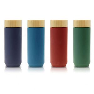 500ml 16oz Double Wall Stainless Steel Bamboo Water <b>Bottle</b> Insulated <b>Coffee</b> Mug Travel Tumbler with Bamboo Lid 3D Cups - Product Image 2