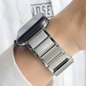 Titan Ium Band tali jam tangan baja tahan karat kualitas tinggi untuk iWatch Seri 1 2 3 4 5 6 7 8 Ultra SE 38mm 40mm 45mm 49mm